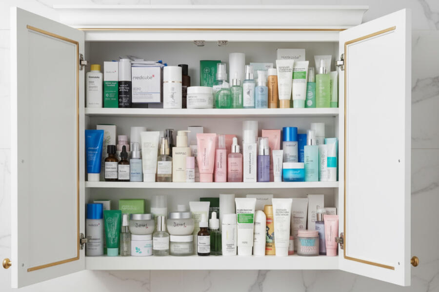 Skincare Products Overload — Why One More Serum Won’t Fix It Assortment of skincare products illustrating wasted purchases